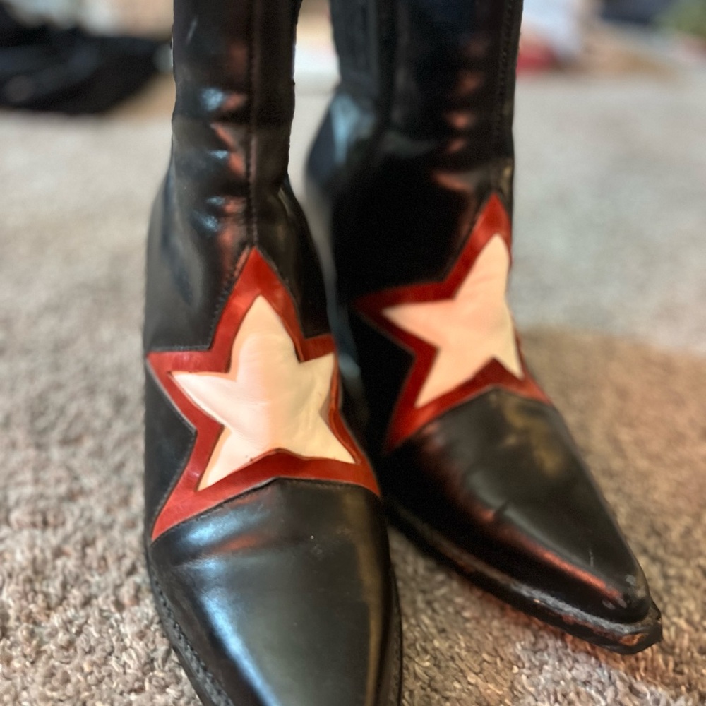 Jeffrey Campbell Black and Red Star Women's Boots